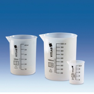 CỐC NHỰA PP, VẠCH CHIA ĐEN - VITLAB 110204
